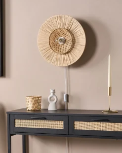 Candeiro De Parede Em Papel Natural 40 Cm Yaapi