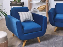 Capa De Poltrona De Veludo Azul Bernes