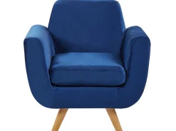 Capa De Poltrona De Veludo Azul Bernes