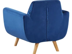 Capa De Poltrona De Veludo Azul Bernes