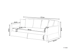 Capa De Sofa 3 Lugares Cinzento Escuro Gilja