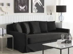 Capa De Sofa 3 Lugares Preta Gilja