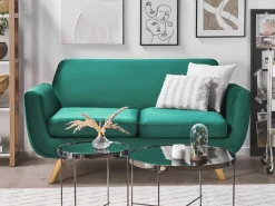Capa Para Sofa De 2 Lugares De Veludo Verde Bernes