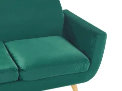 Capa Para Sofa De 2 Lugares De Veludo Verde Bernes