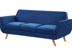 Capa Para Sofa De 3 Lugares De Veludo Azul Bernes