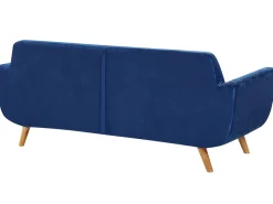 Capa Para Sofa De 3 Lugares De Veludo Azul Bernes