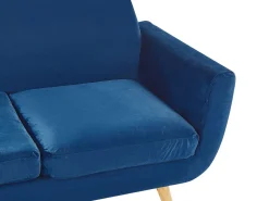 Capa Para Sofa De 3 Lugares De Veludo Azul Bernes
