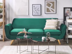 Capa Para Sofa De 3 Lugares De Veludo Verde Bernes