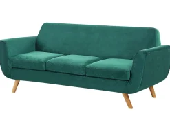 Capa Para Sofa De 3 Lugares De Veludo Verde Bernes