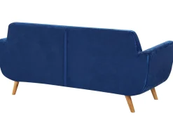 Capa Para Sofa De 2 Lugares De Veludo Azul Bernes