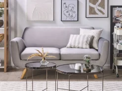 Capa Para Sofa De 2 Lugares De Veludo Cinzento Bernes