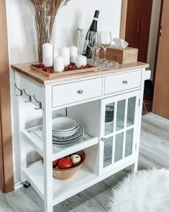 Carrinho De Cozinha Branco Genoa