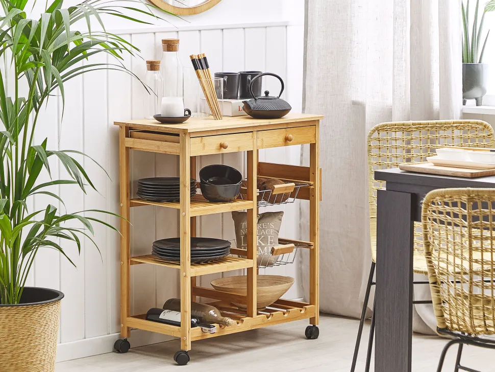 Carrinho De Cozinha Castanho Claro Morino