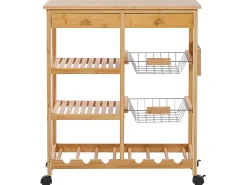 Carrinho De Cozinha Castanho Claro Morino