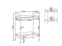 Carrinho De Cozinha Dourado Veneta