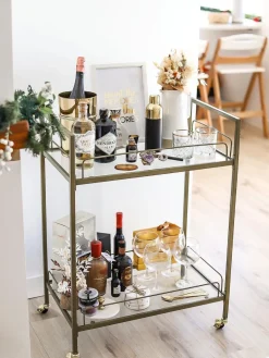 Carrinho De Cozinha Dourado Veneta