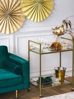 Carrinho De Cozinha Dourado Veneta