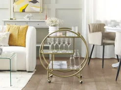 Carrinho De Cozinha Dourado Colton