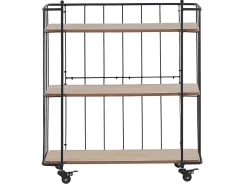 Carrinho De Cozinha Em Madeira Clara E Metal Preto Gabbs