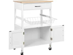 Carrinho De Cozinha Em Madeira Da Clara E Branco Lugo