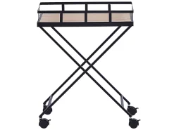 Carrinho De Cozinha Em Madeira Clara E Metal Preto Leoti