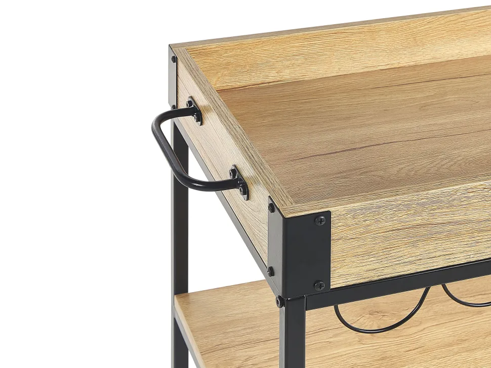 Carrinho De Cozinha Em Madeira Clara E Preto Hullet