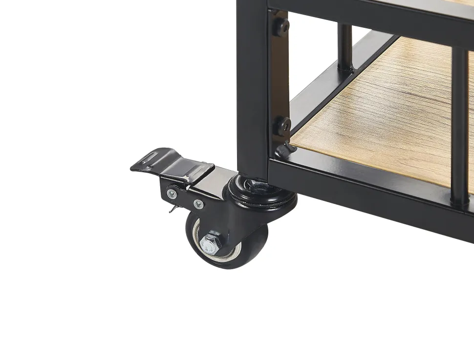 Carrinho De Cozinha Em Madeira Clara E Preto Hullet