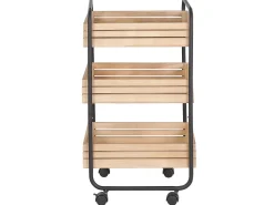 Carrinho De Cozinha Em Madeira Clara E Preto Formia