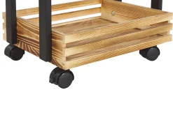 Carrinho De Cozinha Em Madeira Clara E Preto Letino