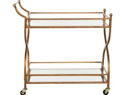 Carrinho De Cozinha Em Metal Dourado Larino