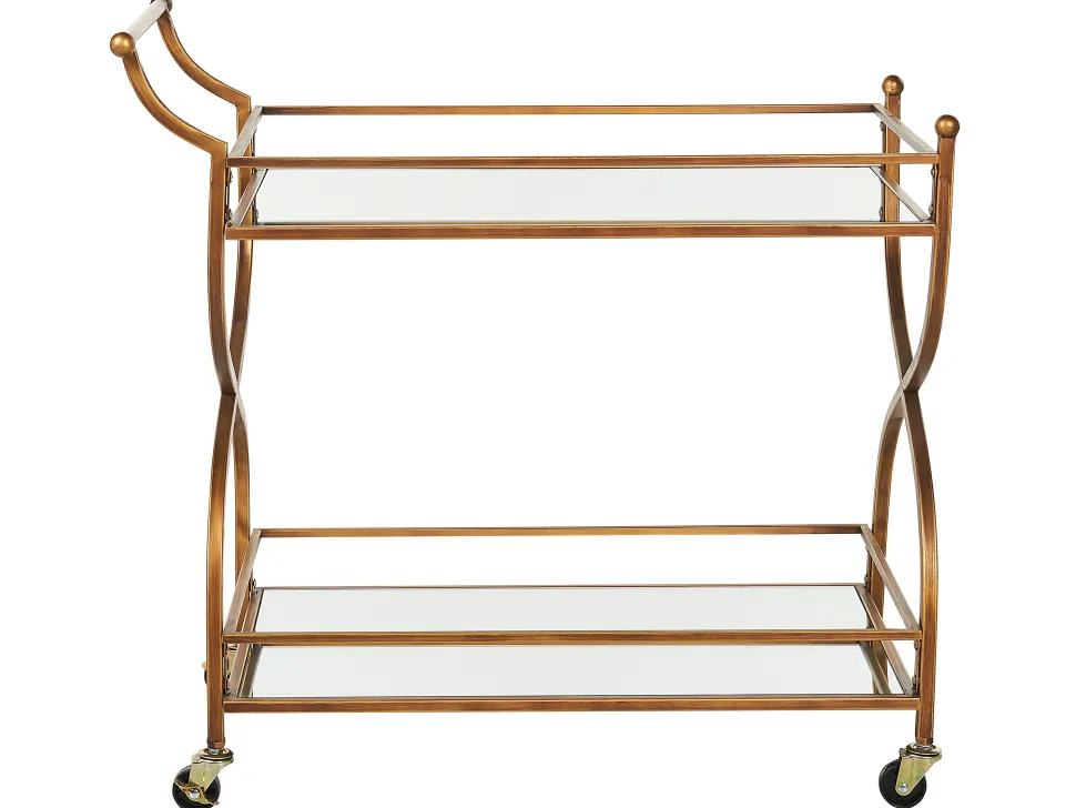 Carrinho De Cozinha Em Metal Dourado Larino