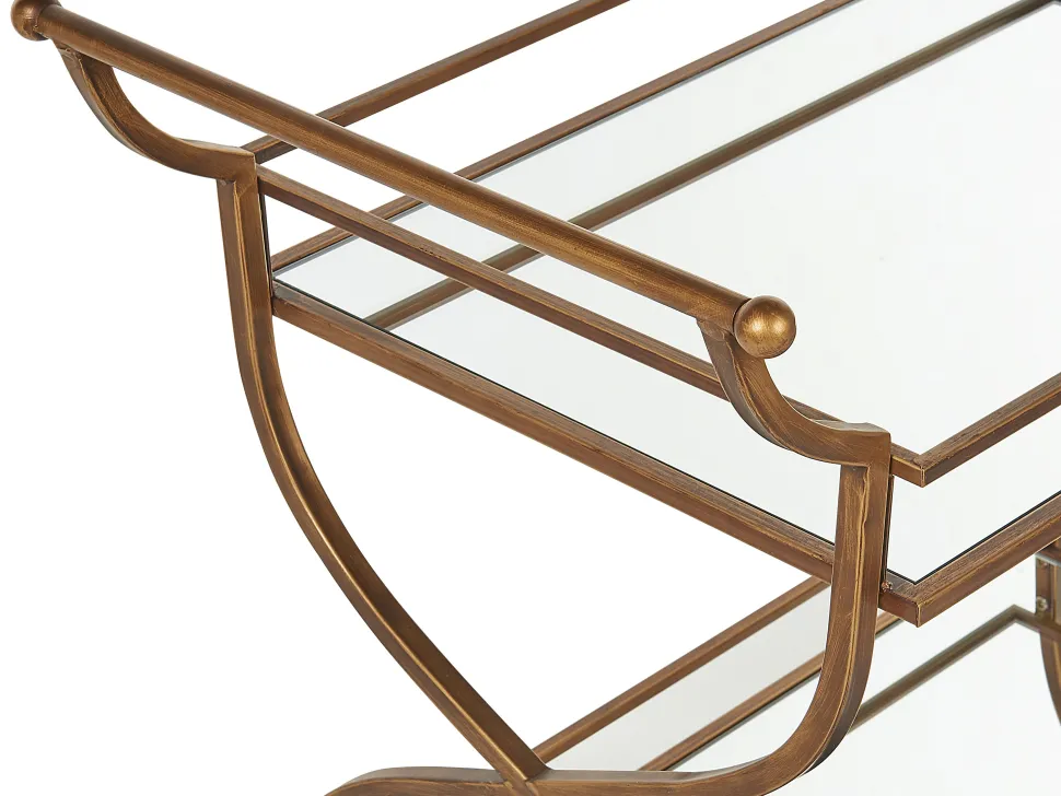 Carrinho De Cozinha Em Metal Dourado Larino