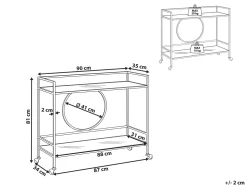 Carrinho De Cozinha Em Metal Dourado Com Tampo De Vidro Kerry
