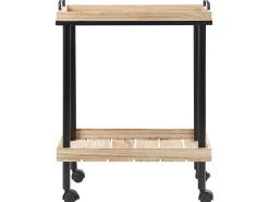 Carrinho De Cozinha Em Metal Preto E Madeira Clara Taggio