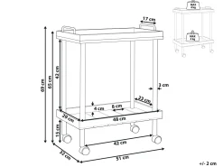 Carrinho De Cozinha Em Metal Preto E Madeira Clara Taggio