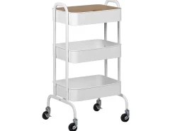 Carrinho De Cozinha Em Metal Branco Lucca