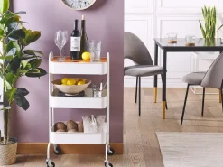 Carrinho De Cozinha Em Metal Branco Lucca