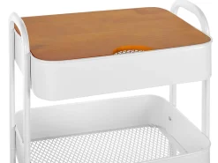 Carrinho De Cozinha Em Metal Branco Lucca