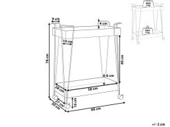 Carrinho De Cozinha Em Metal Preto E Madeira Escura Balme