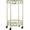 Carrinho De Cozinha Em Metal Dourado Com Efeito Marmorite Shafter