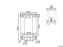 Carrinho De Cozinha Em Metal Dourado Com Efeito Marmore Shafter