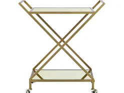 Carrinho De Cozinha Em Metal Dourado Com Tampo Espelhado Ivera