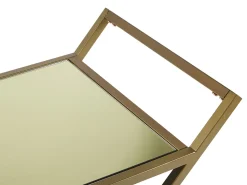 Carrinho De Cozinha Em Metal Dourado Com Tampo Espelhado Ivera