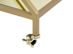 Carrinho De Cozinha Em Metal Dourado Com Tampo Espelhado Ivera