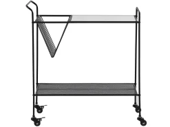 Carrinho De Cozinha Em Vidro E Metal Preto Alamo