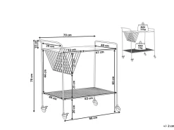Carrinho De Cozinha Em Vidro E Metal Preto Alamo