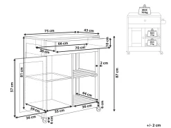 Carrinho De Cozinha Preto Trapani