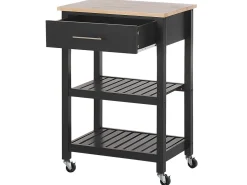 Carrinho De Cozinha Preto Hiuma