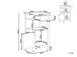 Carrinho De Cozinha Preto Siena