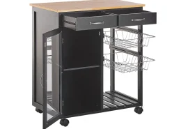 Carrinho De Cozinha Preto Boves